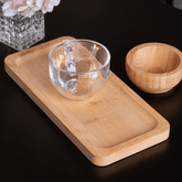 Bandeja Retangular de Bambu Nature 24cm - Ela Decora